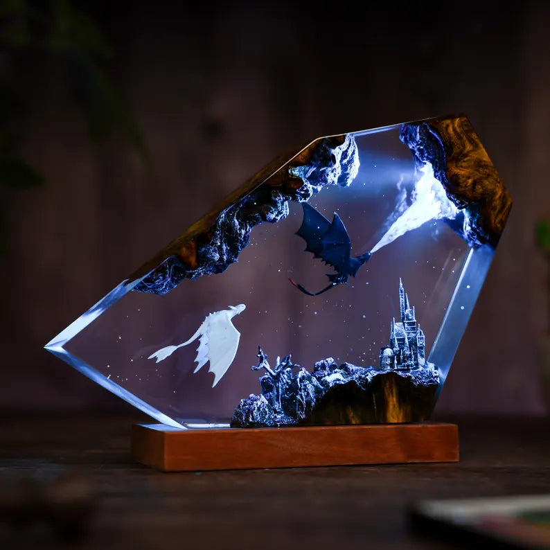 Handmade Dragon Resin Lamp