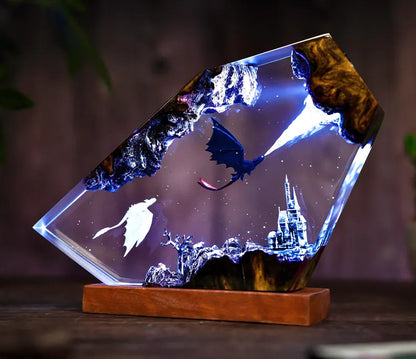Handmade Dragon Resin Lamp